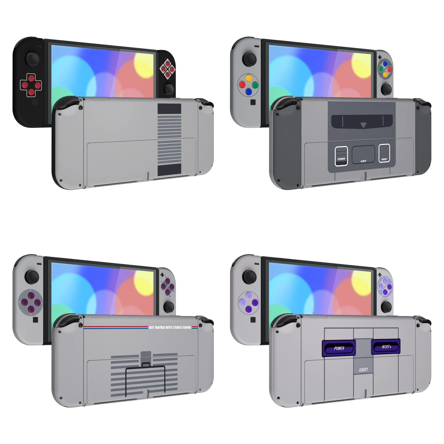 

eXtremeRate Custom Full Set Shell, Replacement Back Plate Metal Kickstand, Joycon Housing Buttons for Nintendo Switch OLED