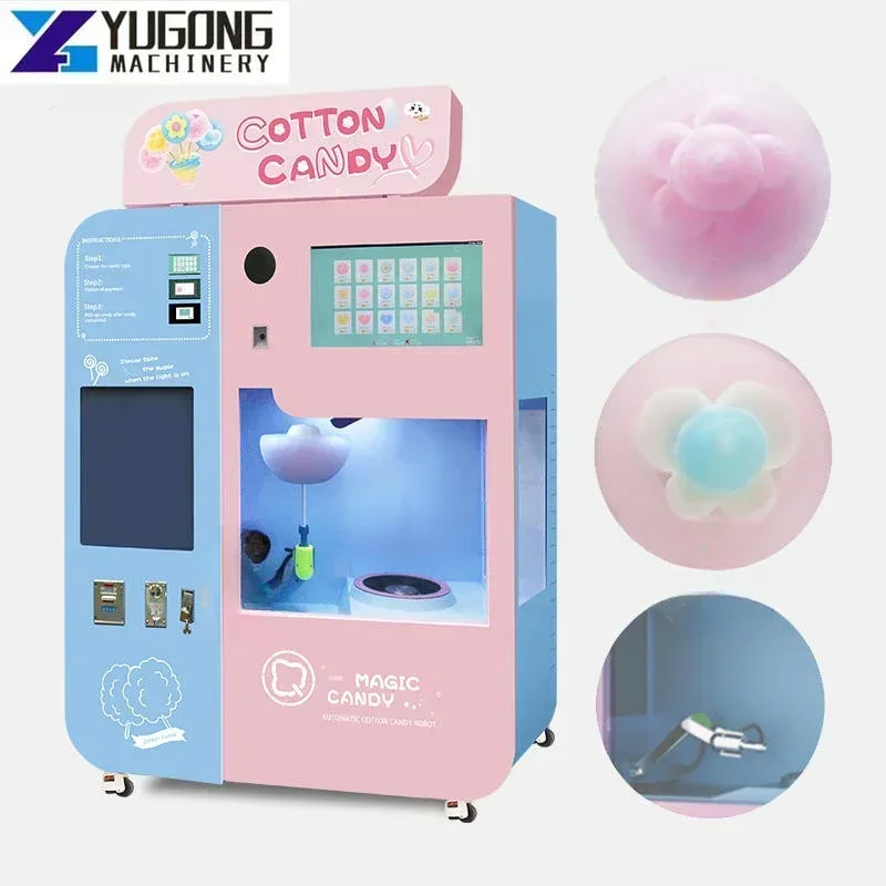 YG Commercial Automatic Mall Electric Professional Maker Floss Cotton Candy Vending Machine with Music