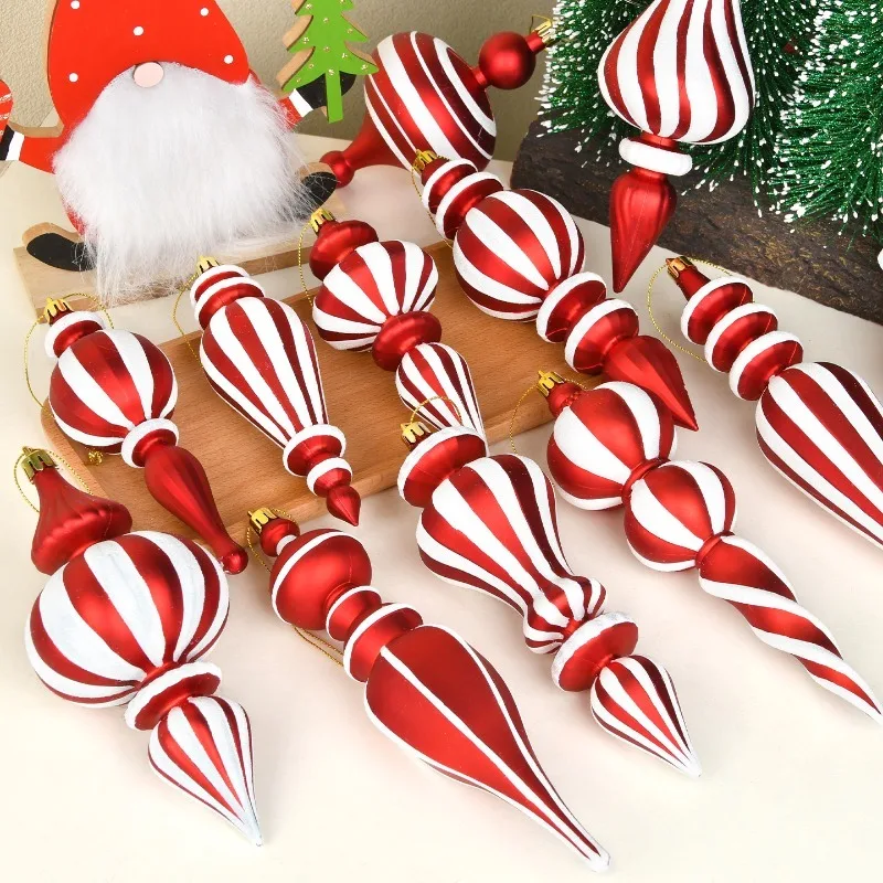 Christmas Decoration New Red and White Gourd Pendant Christmas Tree Window Rattan Scene Arrangement Gourd Pendant