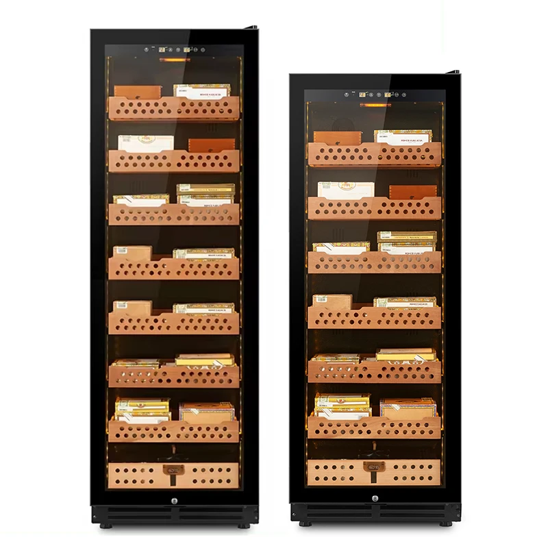 

Электрический хьюмидор-холодильник для сигар из испанского кедра, высокий витринный шкаф-хьюмидор