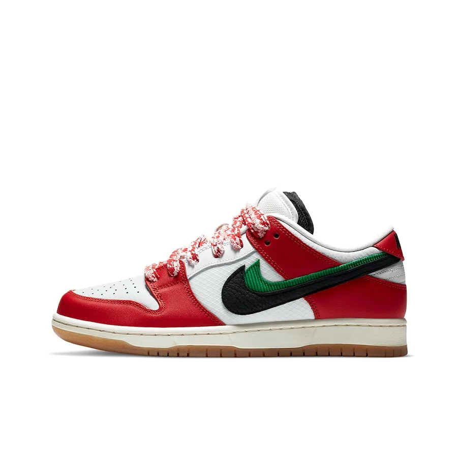 Nike x Frame Skate Dunk SB Low top Skateboard Shoes Unisex White Red CT2550-600