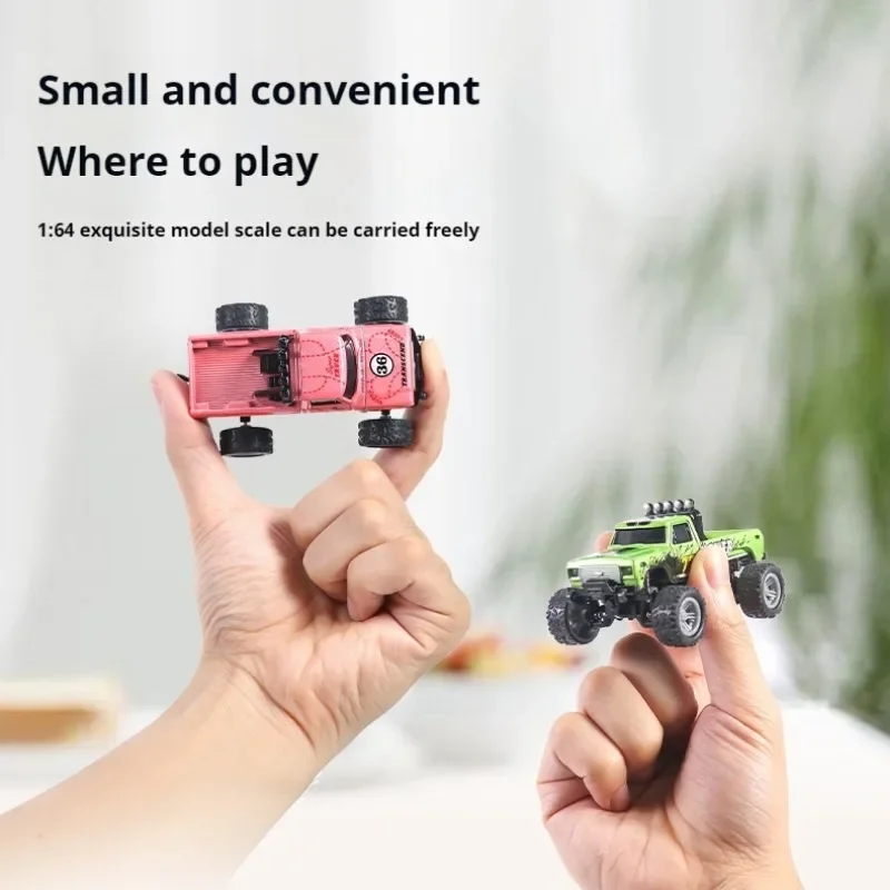 1:64 alloy off-road bigfoot car,mini rc cars,2.4G remote control car toy,cool lights,monster truck,rc truck kids toys,funny gift