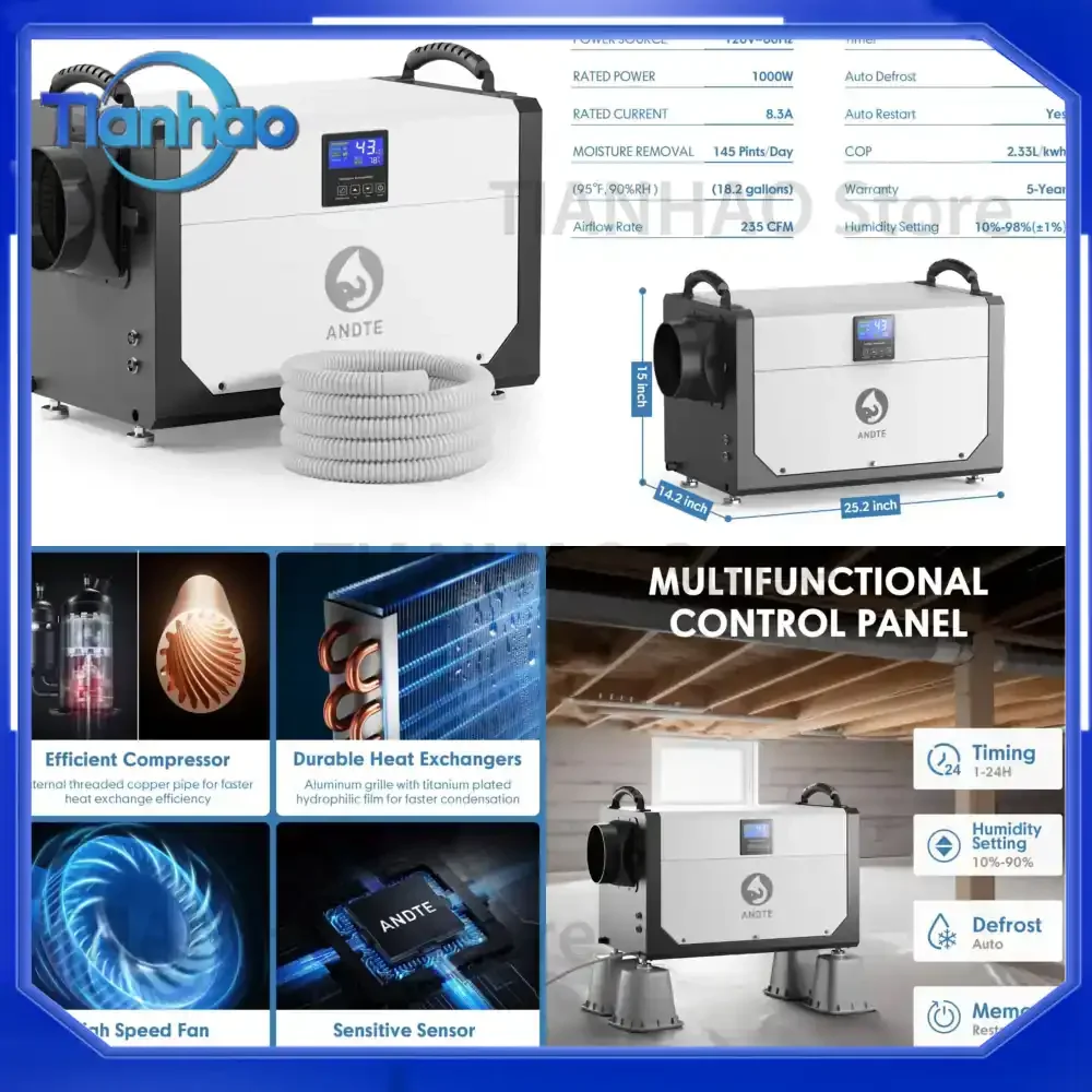 Industrial Desiccant Dehumidifier for Basement and Crawl Space Portable Electric with ROHS Certificate