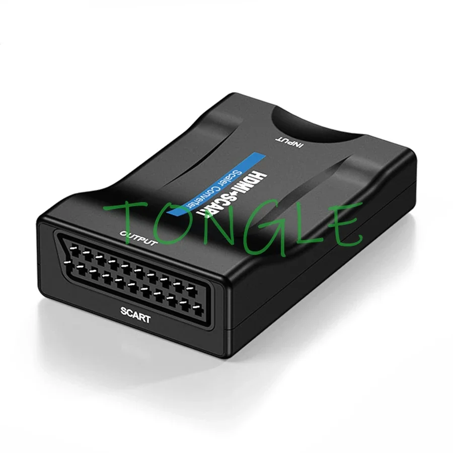 1080P SCART To HDMI Compatible Video Audio Upscale Converter Adapter for HDTV Sky Box STB Plug HD TV DVD-compatible Arcade Game