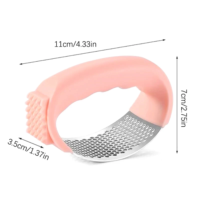 Multi-function Manual Garlic Press Curved Garlic Grinding Slicer Chopper Stainless Steel Garlic Presses Cooking Gadgets Tool