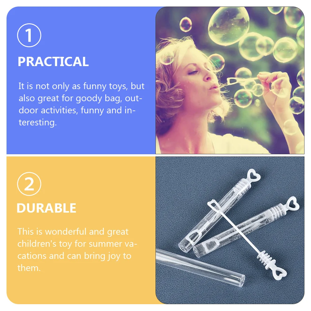 24 قطعة من عصي فقاعات القلب زجاجات بلاستيكية صغيرة قابلة لإعادة الملء محمولة لحفلات الزفاف والصيف لعبة عصا فقاعات القلب الممتعة