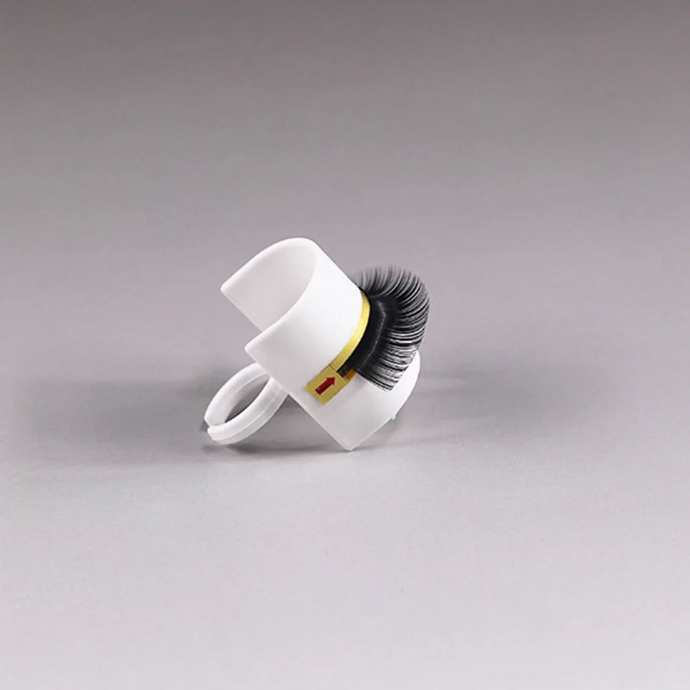 

10Pcs Grafting Eyelash Finger Ring Waterproof Reusable Durable Eyelash Cup Extension Tool for Professional Home Use