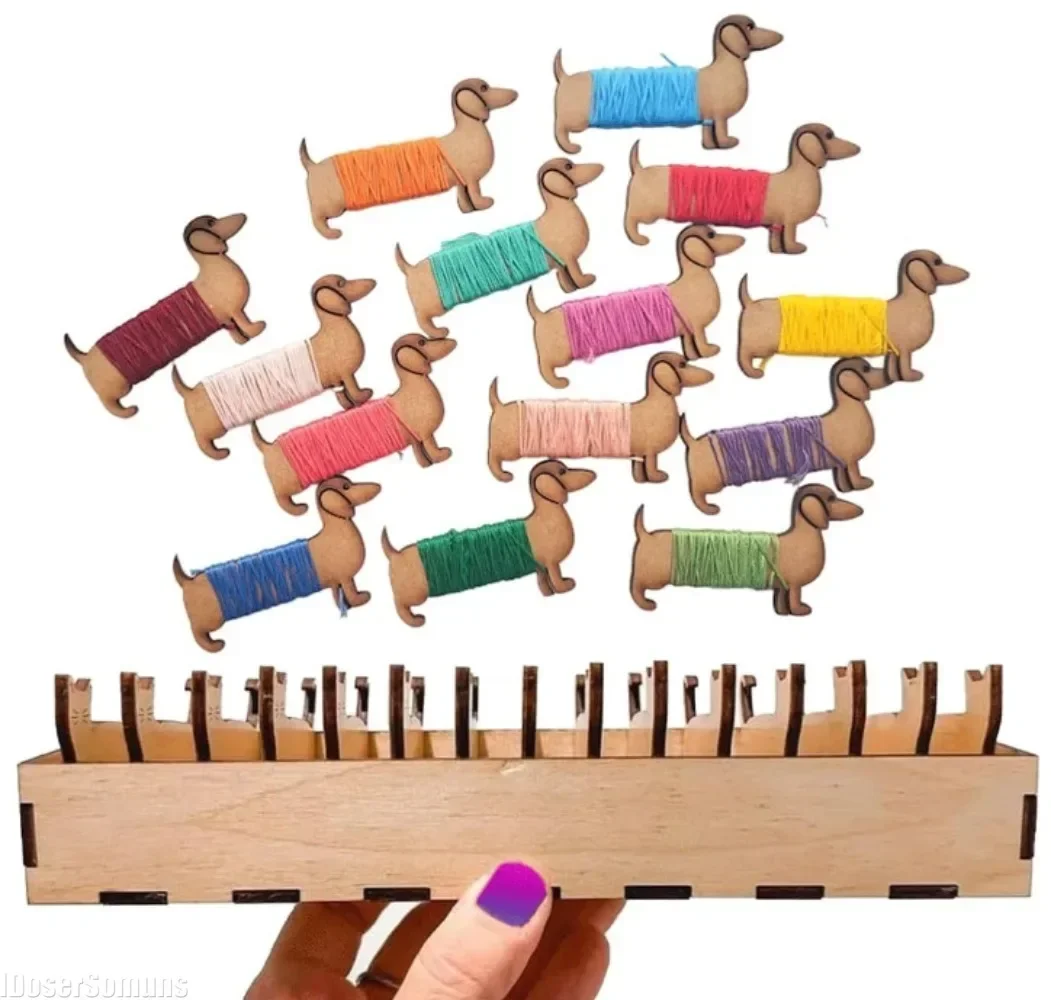 Wooden Animal Sheep Cat Bobbin Set Embroidery Floss Organizer Bobbin Thread Holder Organizer Sewing Tool