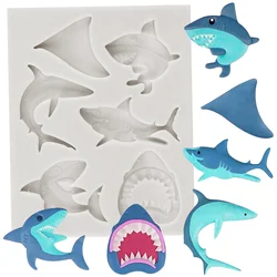 Sea Animal Silicone Molds Ocean Shark Fondant Mold Cake Decorating Tools Shell Starfish Octopus Turtle Chocolate Candy Moulds