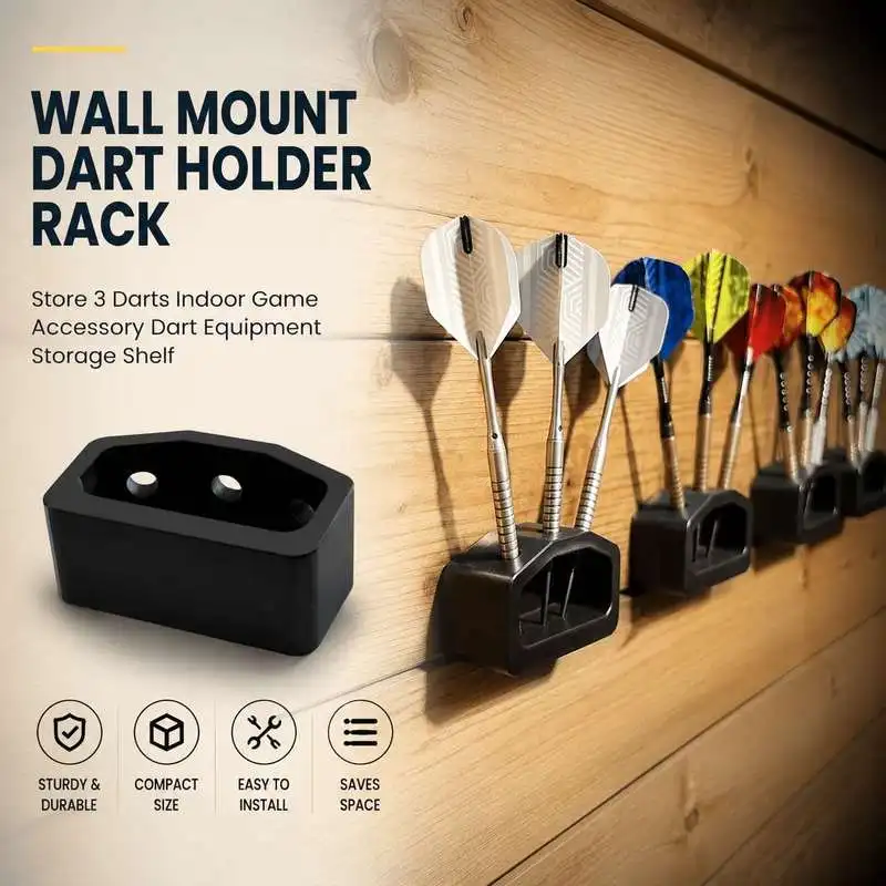 Three Darts Wall Storage Rack Dart Holder Indoor Sports Gear Organizer Game Room Accessory