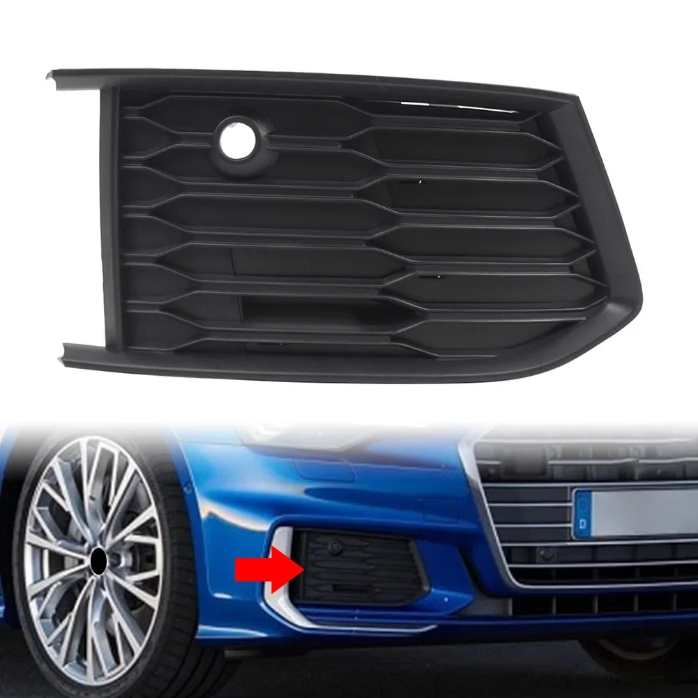 Accessory1Pc For Audi A6 S6 C8 2018-2024 For Sport Model Only Car ABS Front Bumper Fog Lamp Cover Fog Light Grille Matte Black