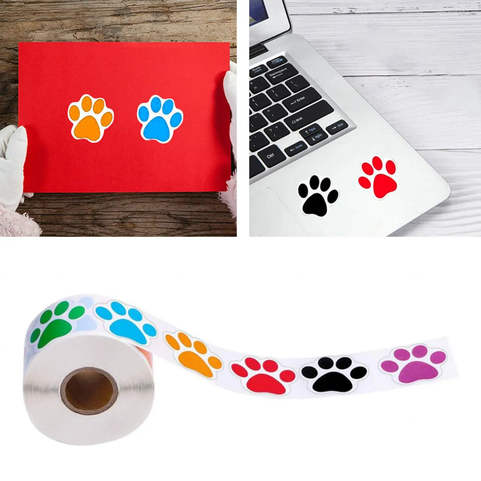 3-4 Pak 500 Stuks/Rol Papier Zelfklevende Hond Paw Stickers Stickers Scrapbooking