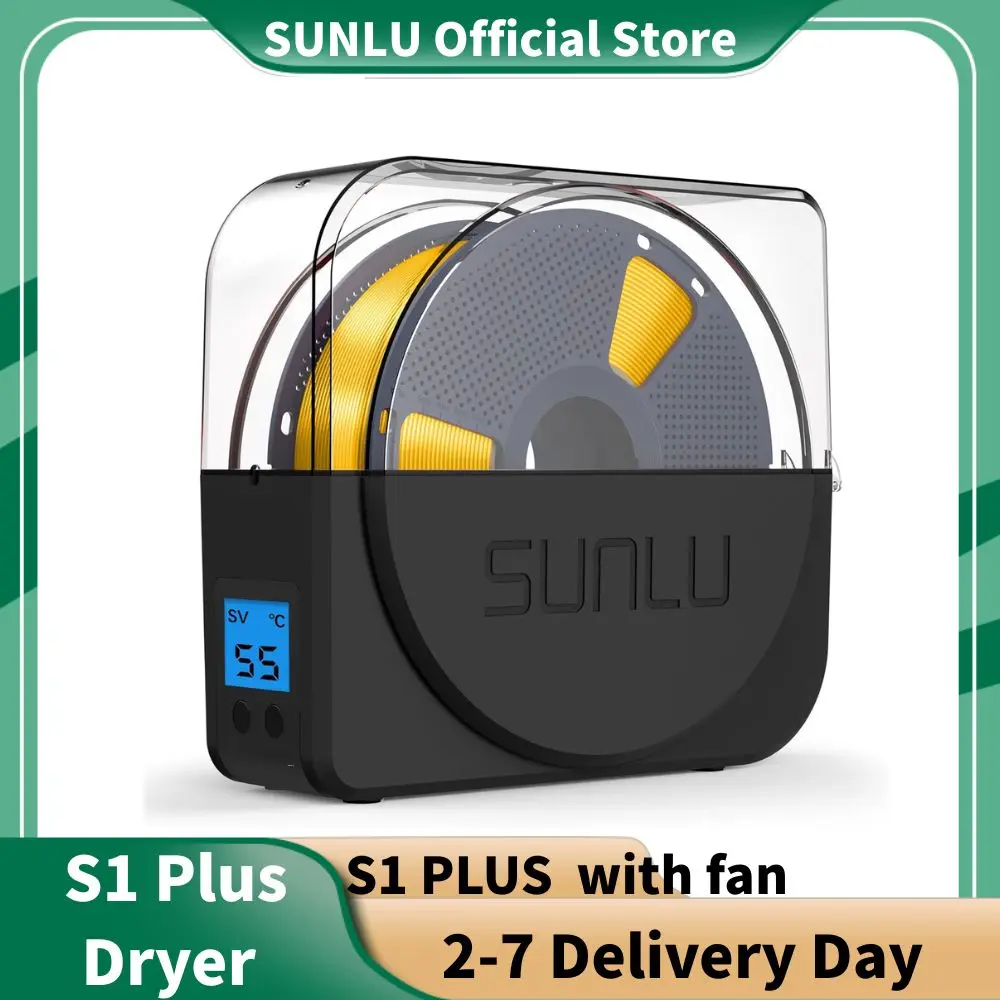 SUNLU Officiel S1 Plus Séchoir à filament pour imprimante 3D, Déshydrateur avec ventilateur, Stockage de filament 1.75 2.85 3.00mm