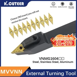1pc MVVNN1616K16 MVVNN2020K16 MVVNN2525M16 External Triangul Turning Tool Holder VNMG16 Carbide Inserts Lathe Cutting Tools Set