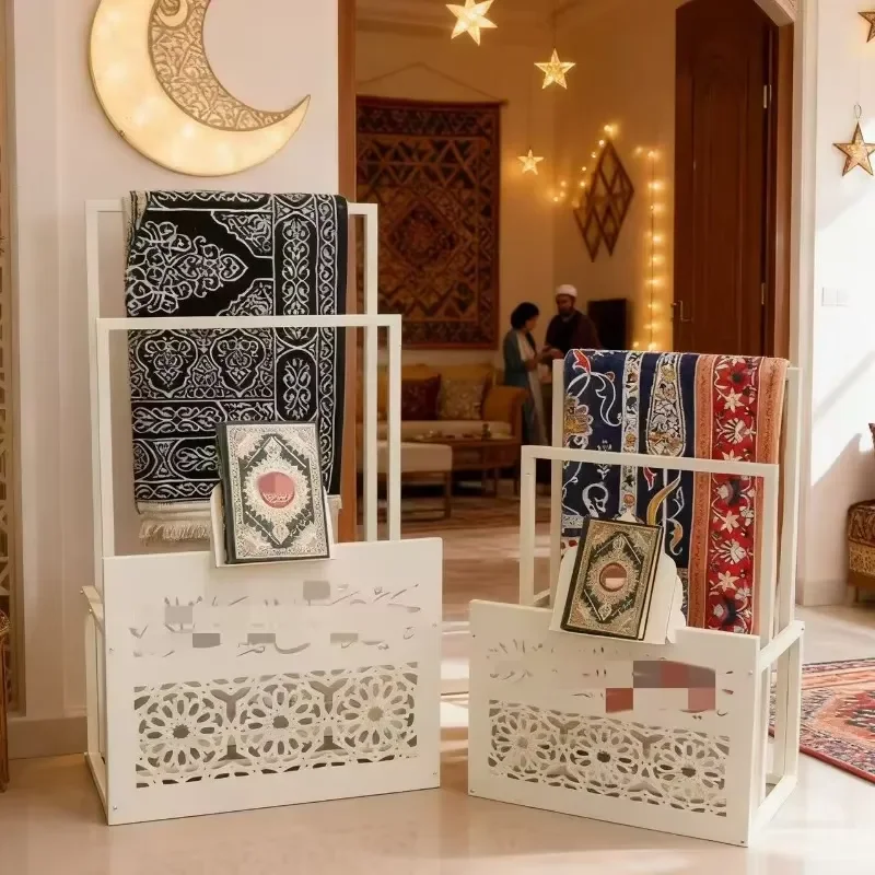 Hot-selling Middle East bookshelves, carpets, towel storage racks, wrought iron carving pattern handicrafts prayer racks