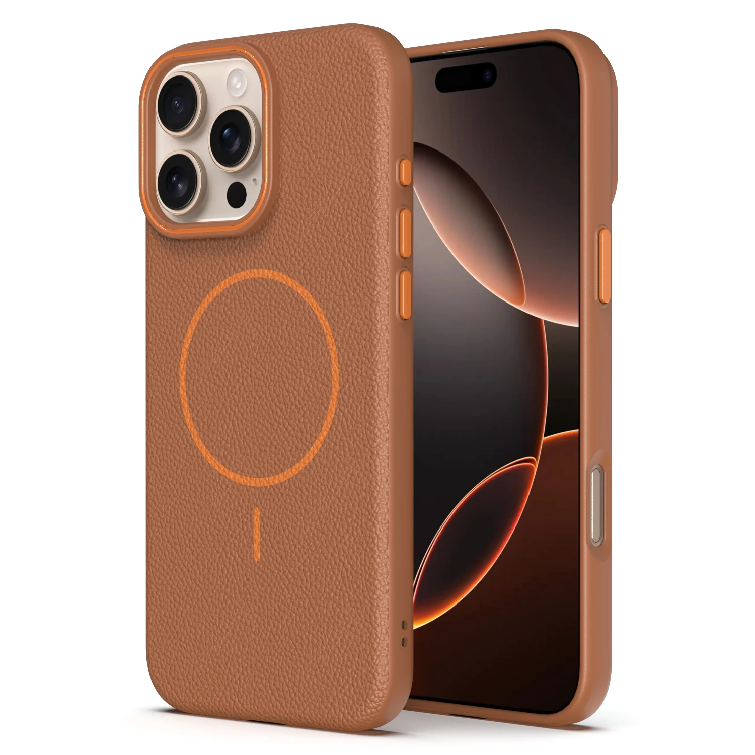 Casing Ponsel Pengisi Daya Nirkabel Magsafe Kulit Mewah untuk iPhone 16 15 14 Pro 13 12 Pro Max 11 16 Plus Penutup Belakang Magnetik Funda