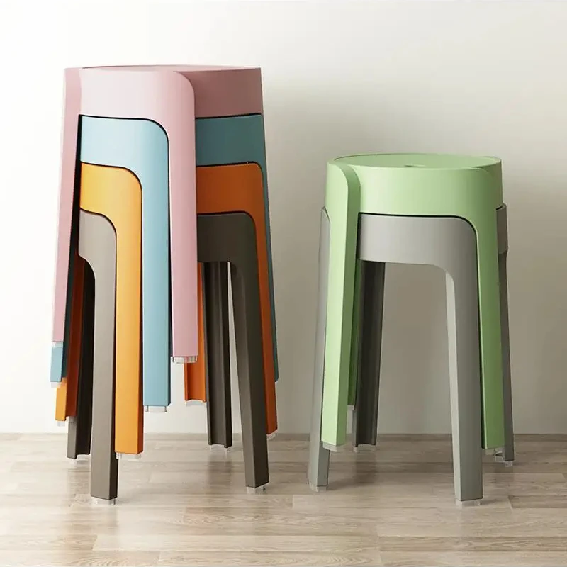 Simple Plastic Dining Stool  Home Kitchen Chairs Casual Plastic Chair for Dining Room or Living Room Durable Family