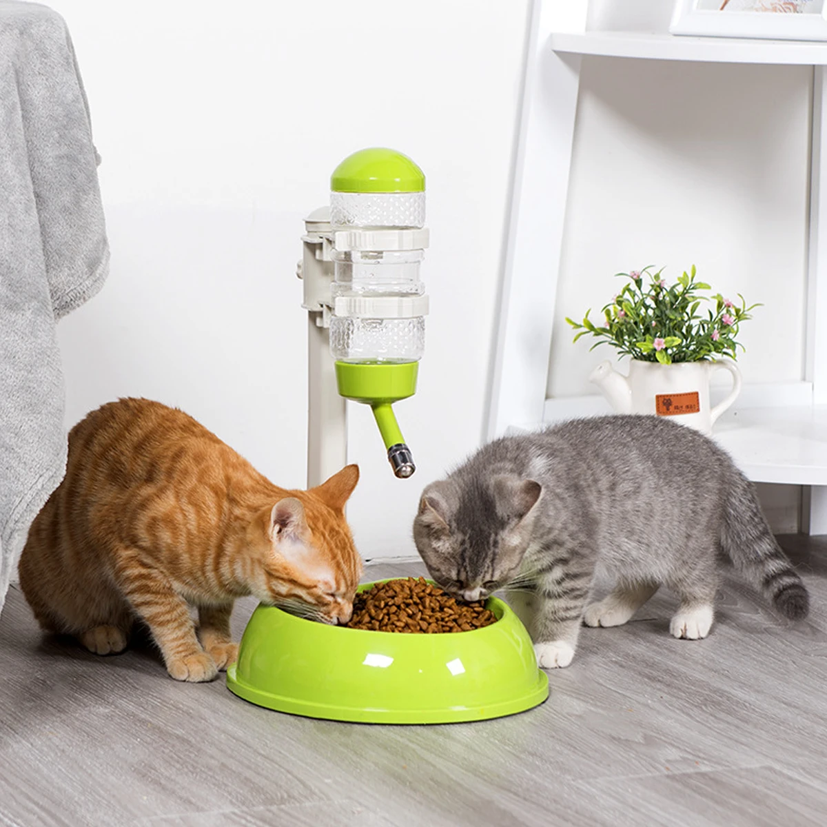 

Automatic Pet Feeder Large Capacity Food Dispenser Adjustable Cat Feeder Shallow Trough Easy Clean Durable Material Heart Shape
