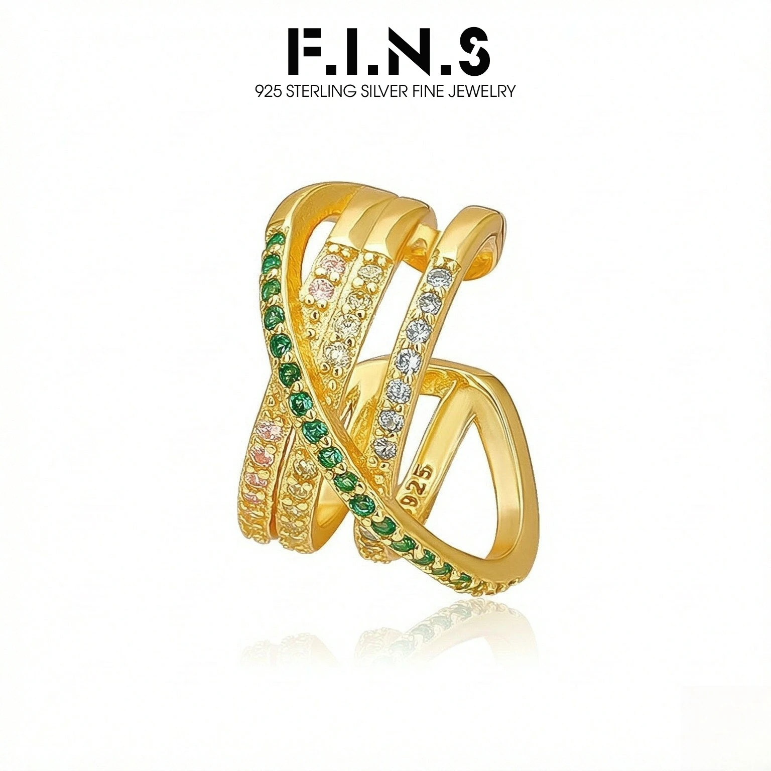 F.I.N.S 1PC S925 Sterling Silver Twisted Line Clip-On Earrings for Women No Piercing Zircon Earcuff Catilage Fine Jewelry Gifts