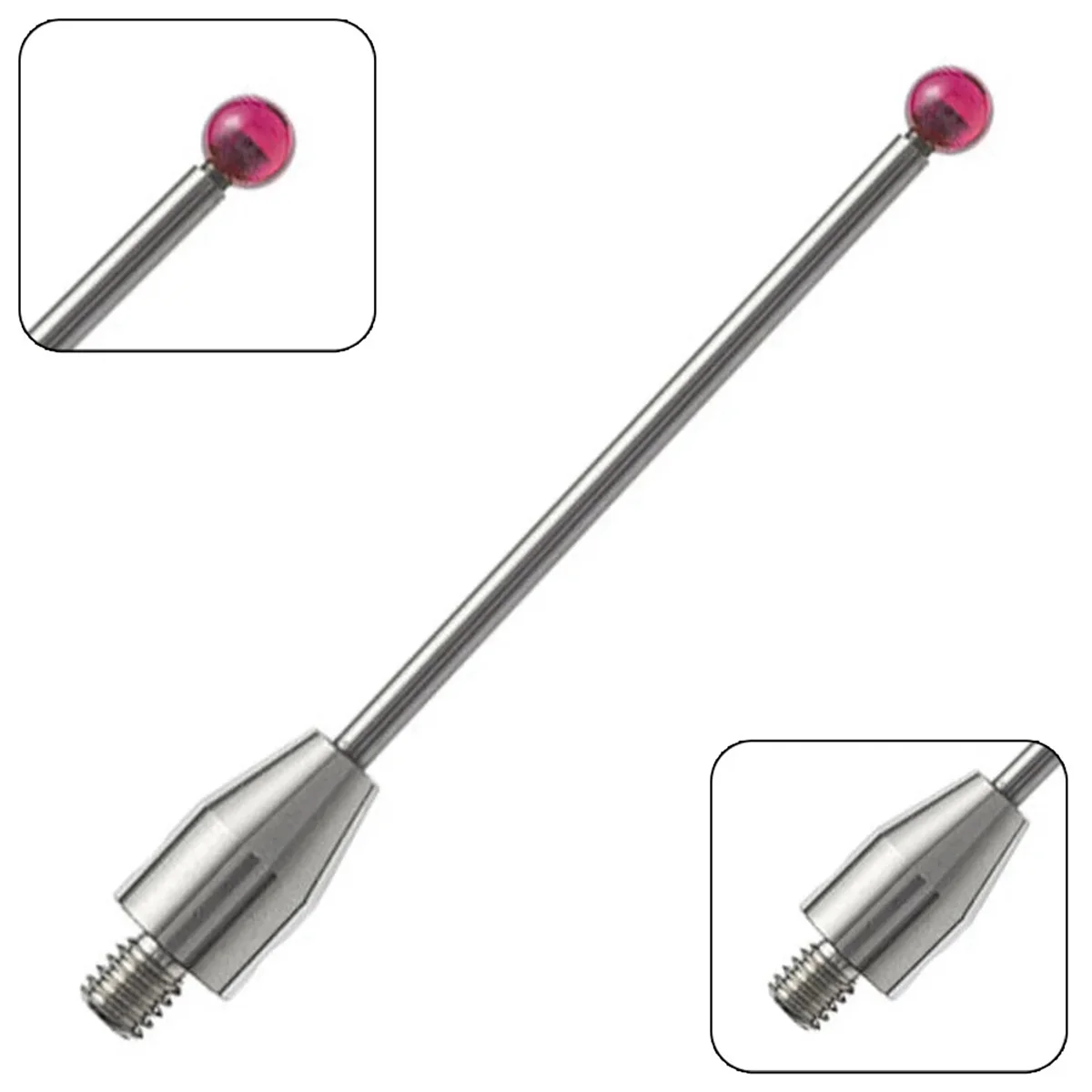 Acessórios n18r comparador de sonda cmm, peças de medição, toque de rosca e caneta de aço branco, ponta de 3mm, 50mm