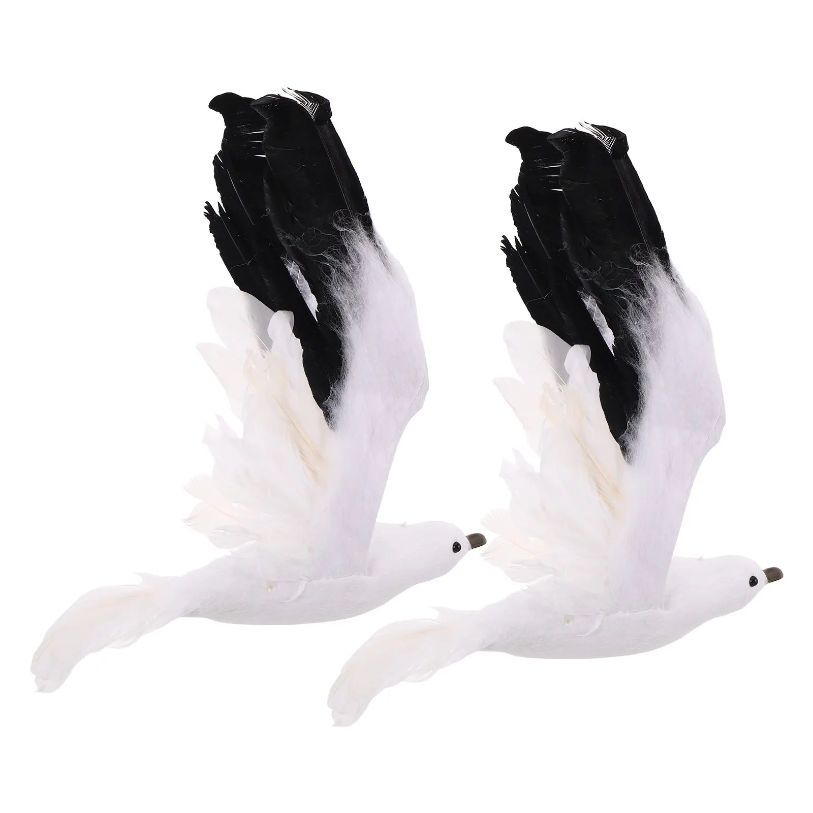 2Pcs Artificial Seagull Birds Realistic Foam Garden Hanging Ornaments Seagull Wall Hangings Coastal Bird Decorations Outdoor
