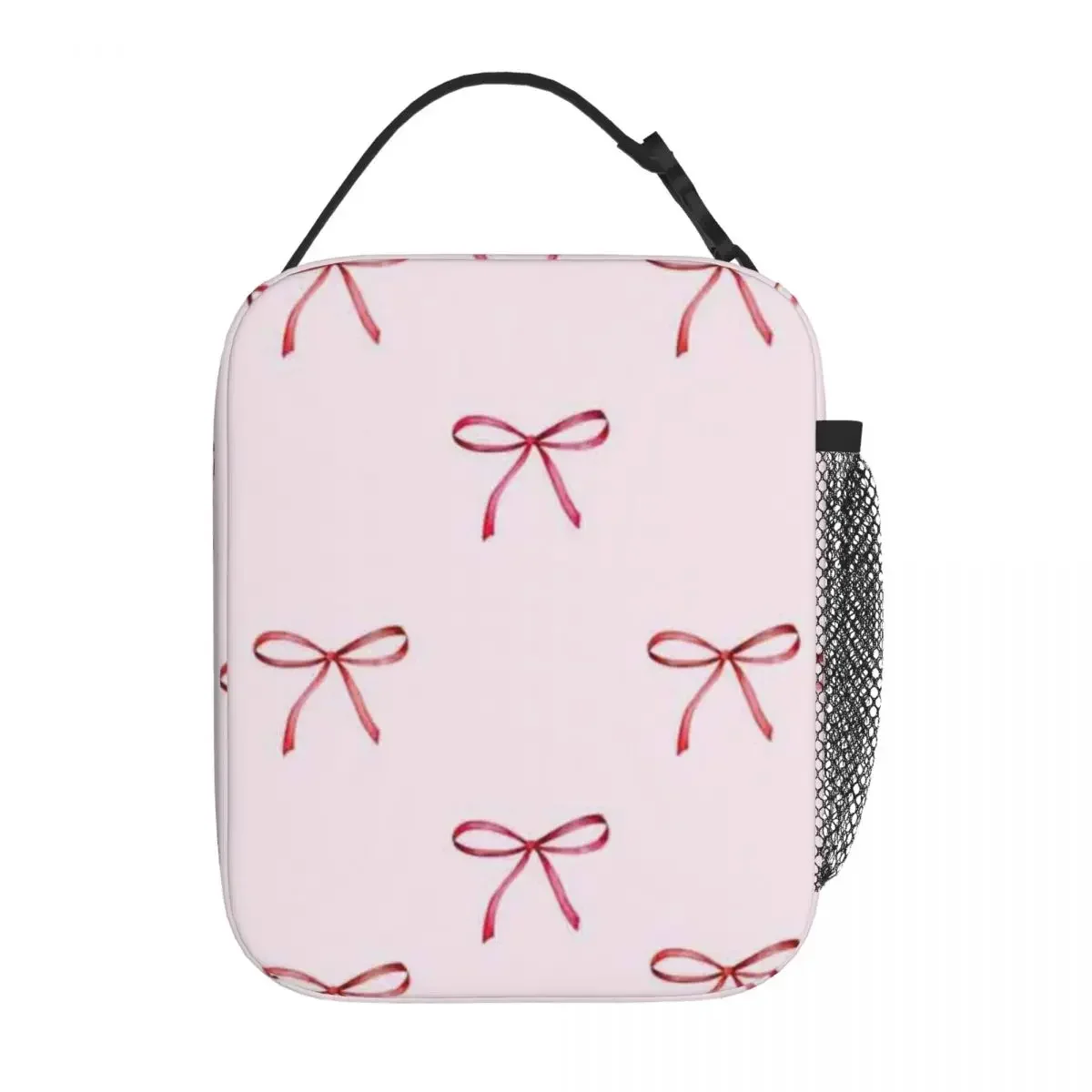 Bestselling Pink And Red Coquette Bows Floral Snack Bag Park Picnic Food Cooler Bag