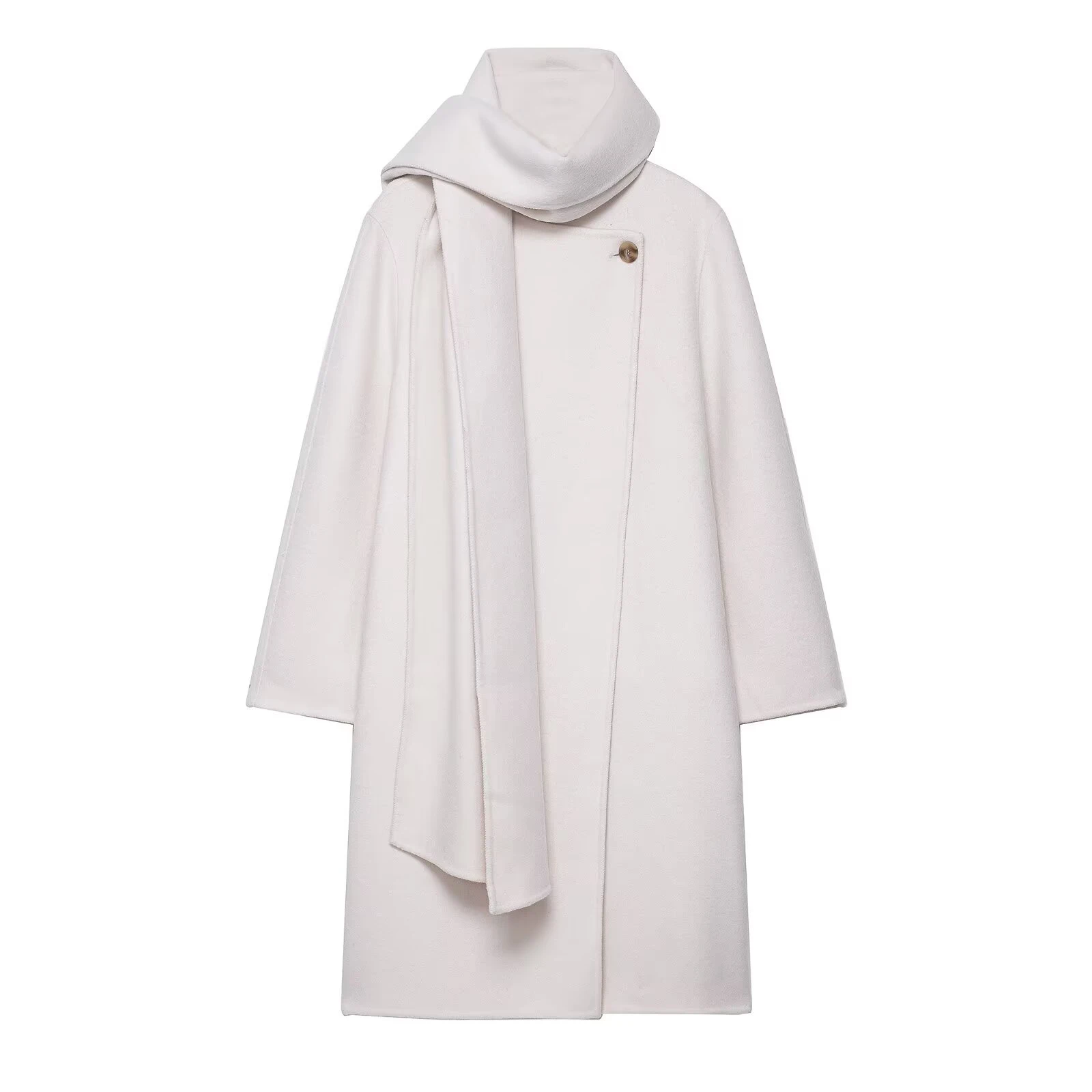 

2025 autumn new women's clothing retro loose casual temperament simple blend medium long coat jacket