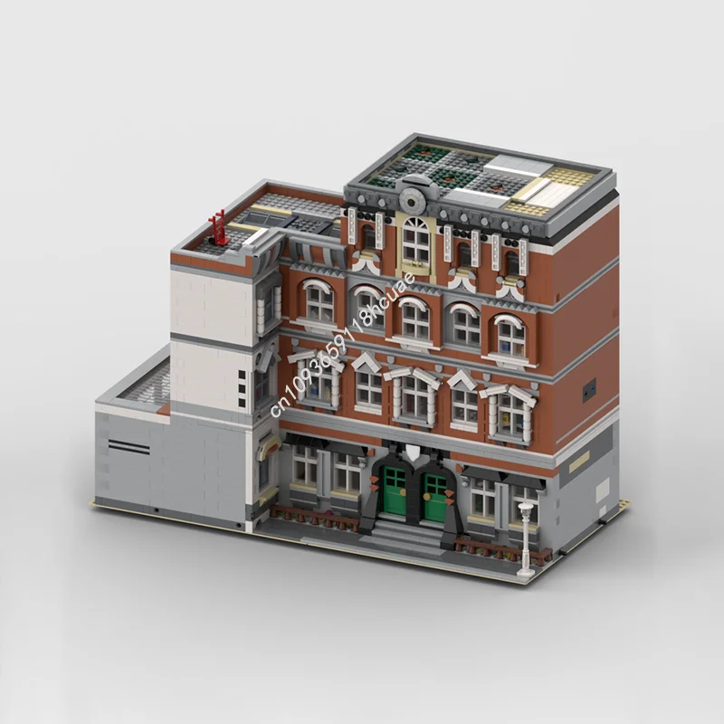 4710개 MOC 모듈러 학교 역방향 코너 모델 블록 크리스마스 선물 조립 장난감 DIY 창의적 교육