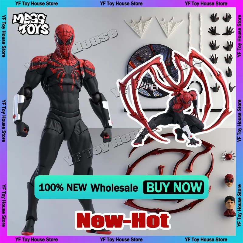 

New-Hot Mess Toys Spider Figure Black Suit Neighbor Symbiote Scarlet Spider Kaine Parker Black Red Spider Action Figure Toys
