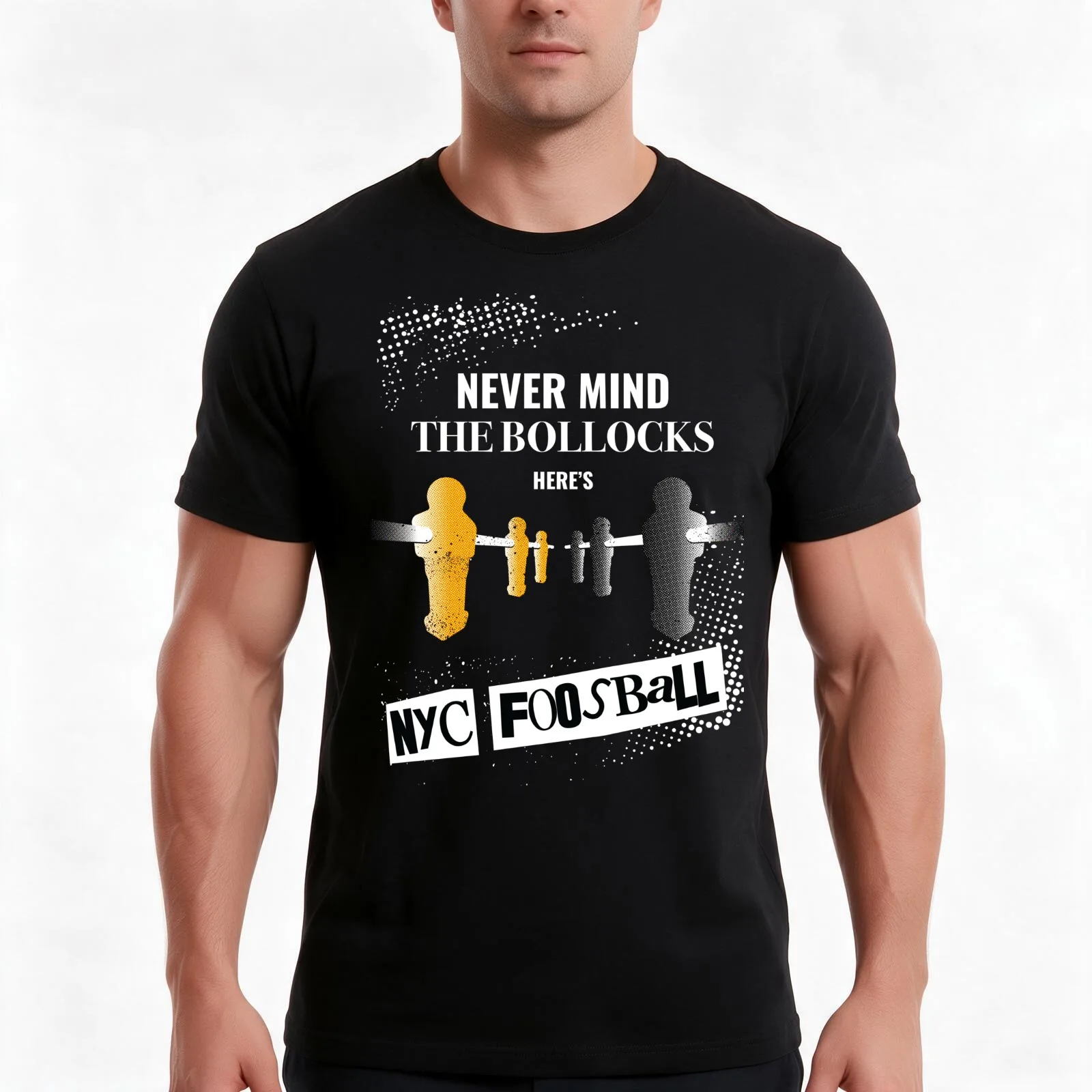 Never Mind the Bollocks, Here's NYC Foosball (Dark Items) T-Shirt, Summer Casual Cotton Tee, Oversized Streetwear Tops