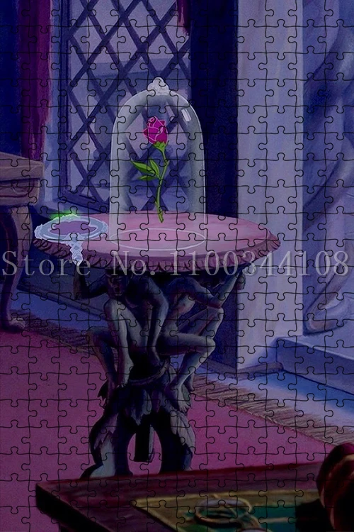 Disney Beauty and The Beast Paper Puzzle 35/300/500/1000 PCS Cartoon Movies Jigsaw Puzzles for Adults Decompressing Assemble Toy