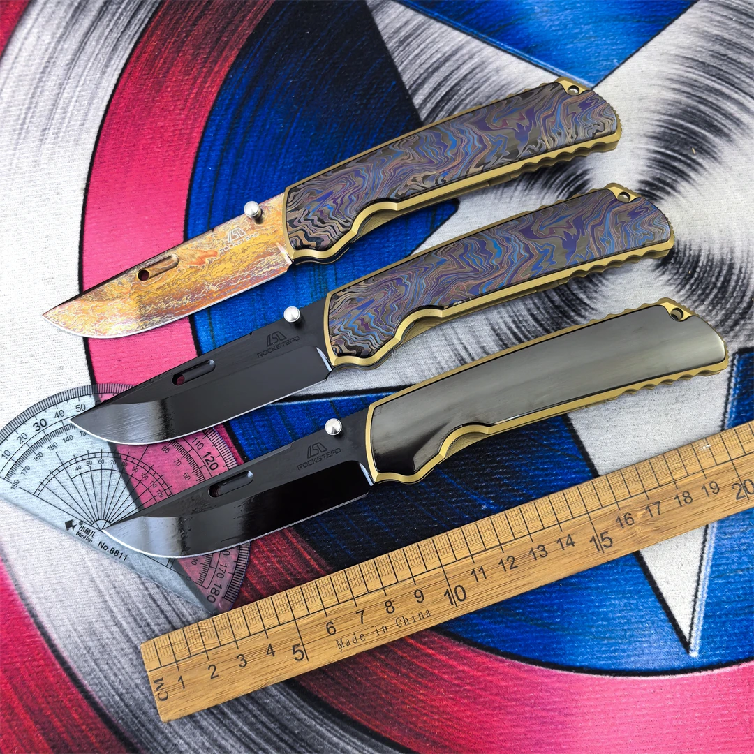 DLC Coated VG10 Steel Pocket Folding Knife Titanium Alloy Handle Outdoor Camping Fishing Hiking Emergency Rescue EDC Carry Tool