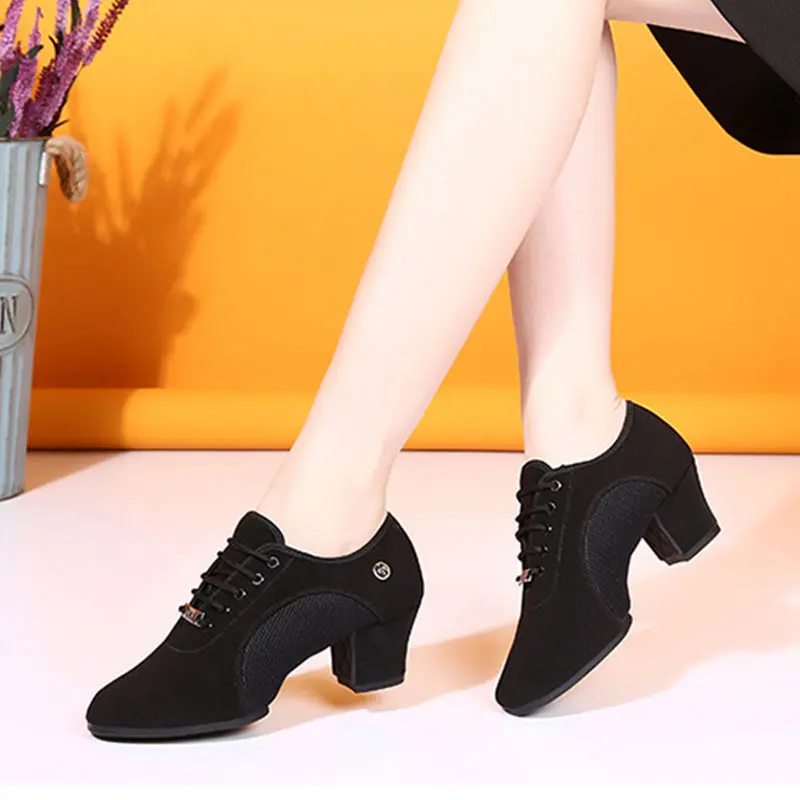 Women Dance Shoes Jazz Latin Ballroom Salsa Dancing Shoe High Heels Ladies Practice Training Modern Popular Sneakers Female