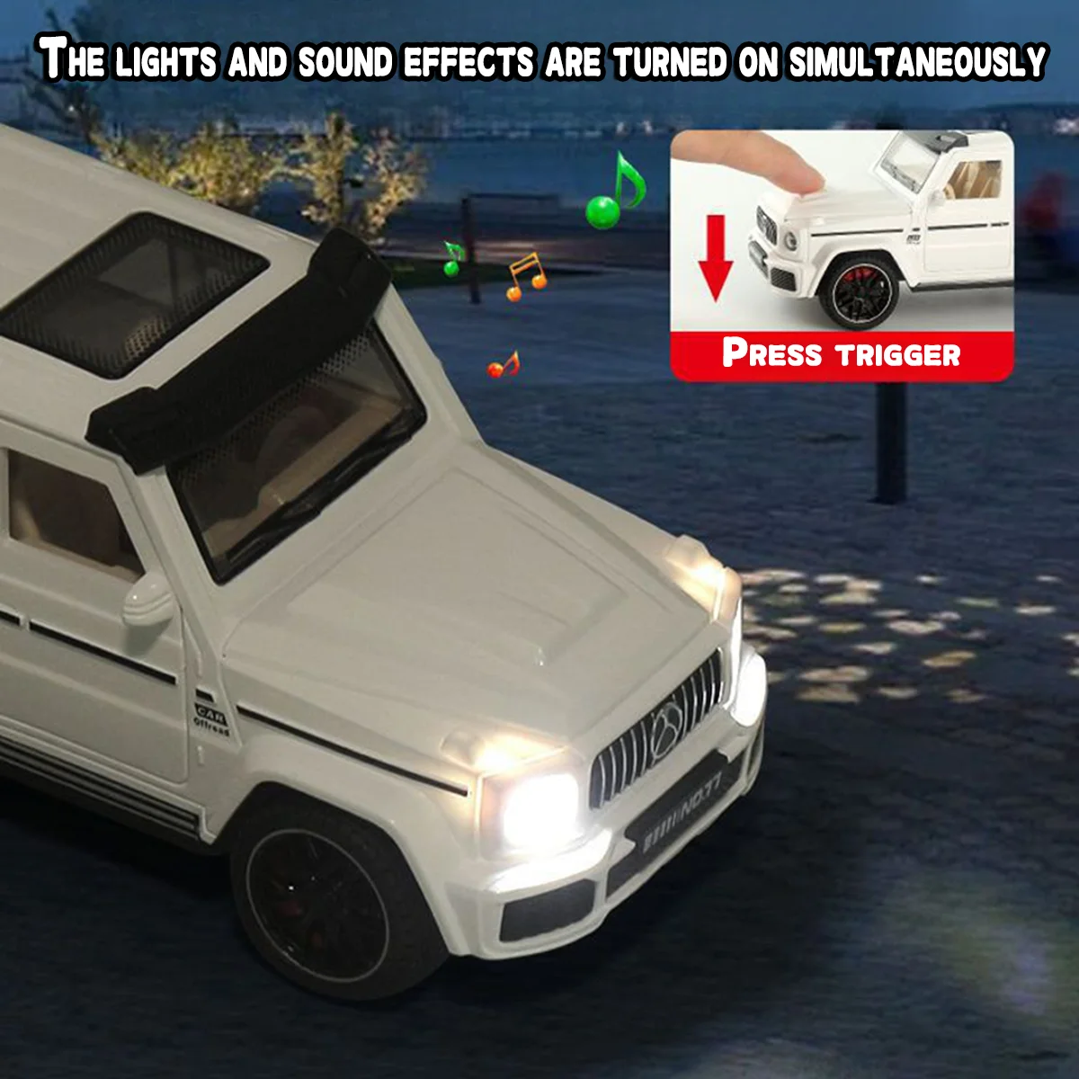 Modèle de voiture Elfa voiture jouet pour enfants avec lumières, musique, ouverture de porte, modèle de voiture pour garçons, voiture d'affaires de simulation inertielle, pour enfants