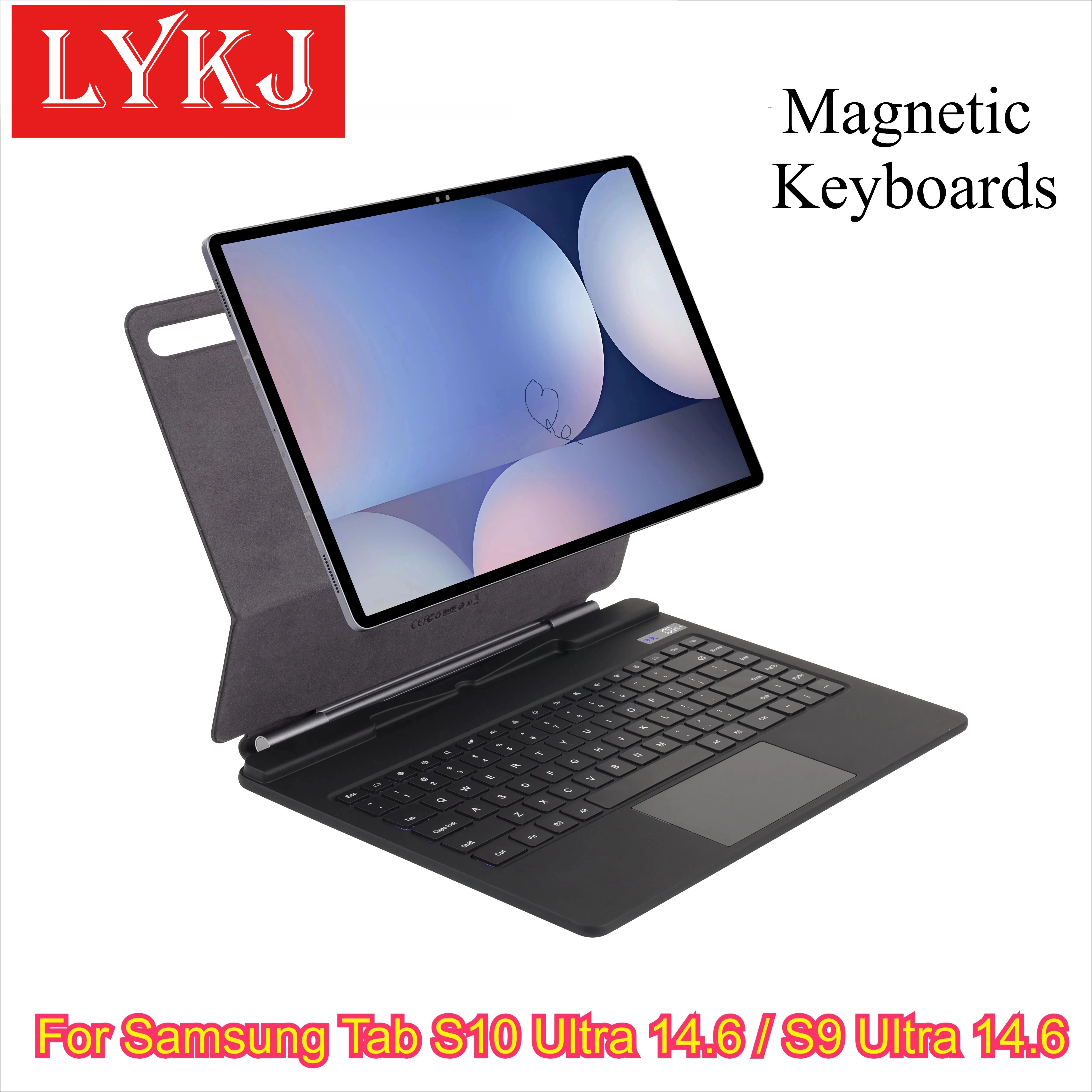 

Новый чехол для планшета с волшебной клавиатурой для Samsung Galaxy Tab S10 Ultra 14,6 дюйма S9Ultra S8Ultra, официальный смарт-магнитный чехол с Bluetooth