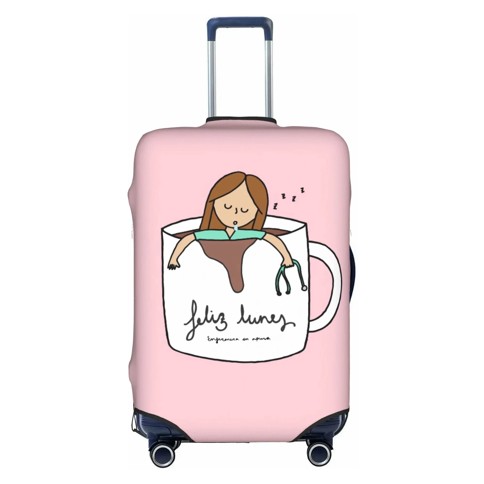 Cute Nurse Medical Element Print Luggage Cover Elastic Suitcase Protector Dustproof Anti Scratch Travel