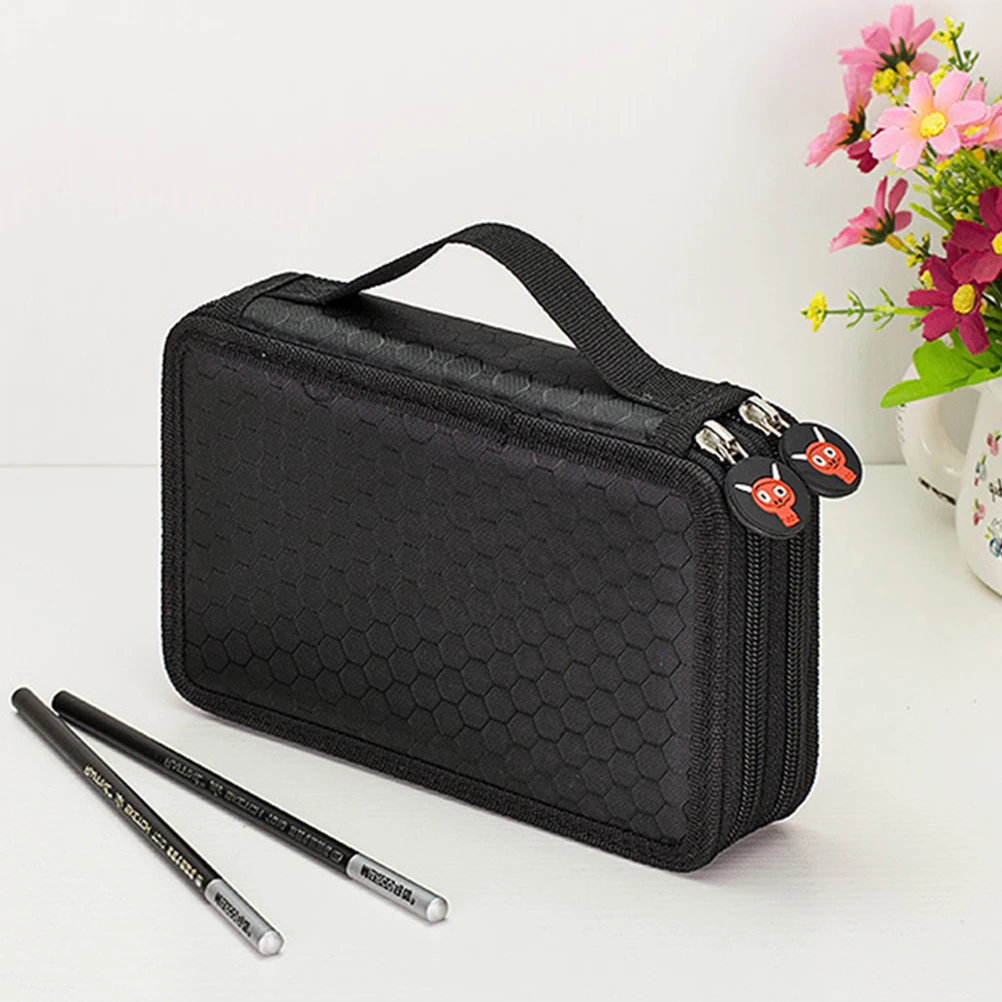 

Colored Pencil Case with Compartments 32 Slots Handy Pencil Bags Large for Watercolor Pencils Gel Pens and Ordinary Pencils (