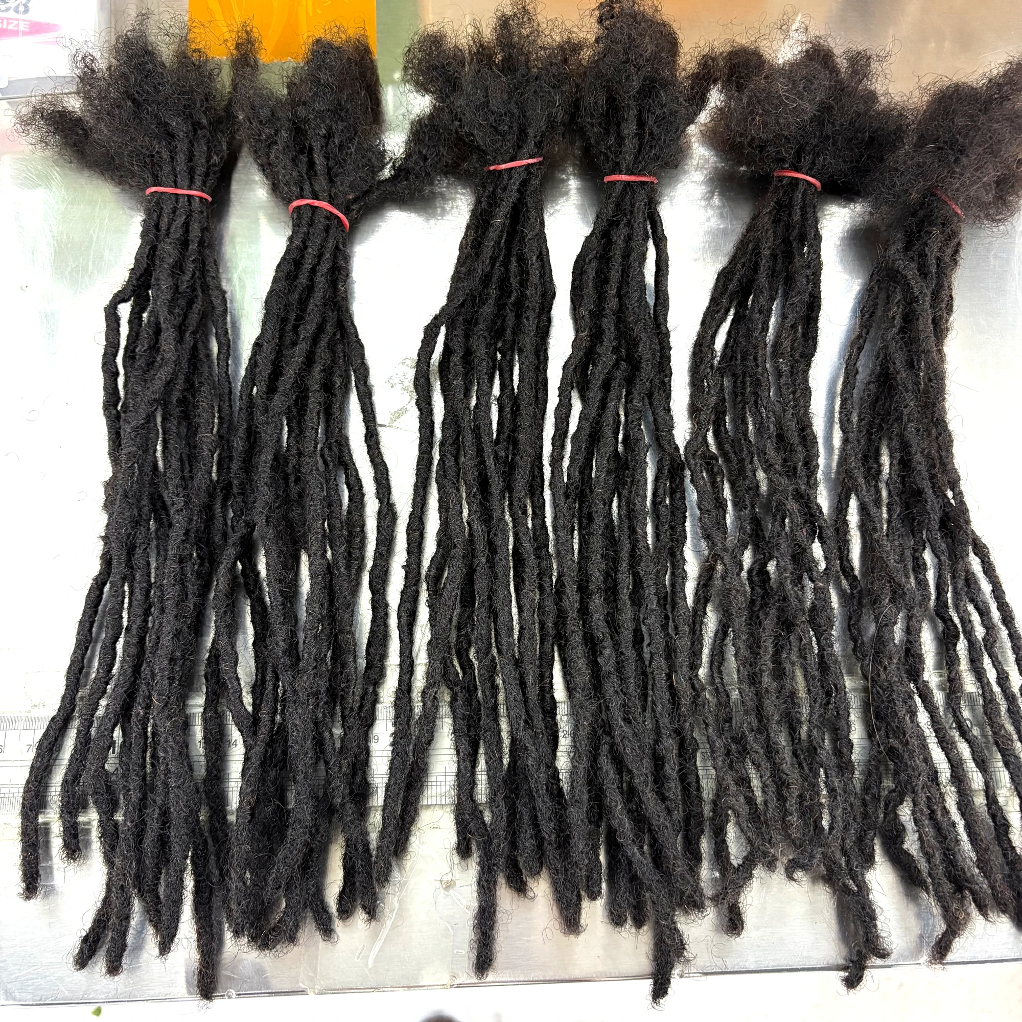 10 Strands/Pack 0.1/0.2/0.3/0.4cm Inter Loc Extensions 100% Human Hair for Men/Women Full Handmade Permanent Dreadlock Extension