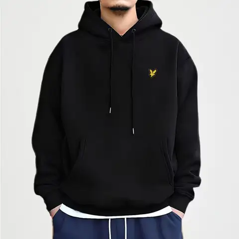 Lyle algodão esportes hoodie de alta qualidade outono inverno 2025 águia logotipo bordado diário lazer marca moletom para homem e mulher