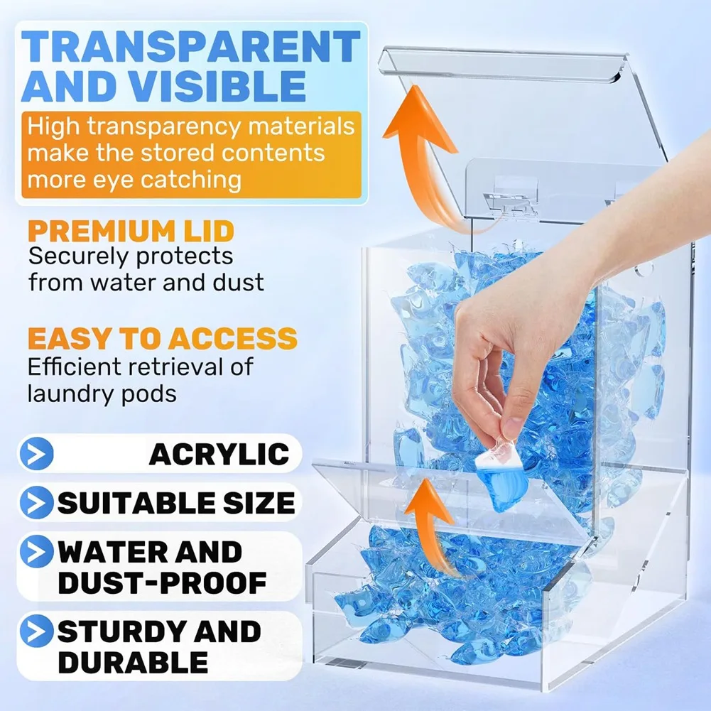 حاوية كبسولات الغسيل النوعية، حاوية منظفات الغسيل الأكريليك، حاوية كبسولات غسالة الأطباق، حاوية منظفات الغسيل المسحوق