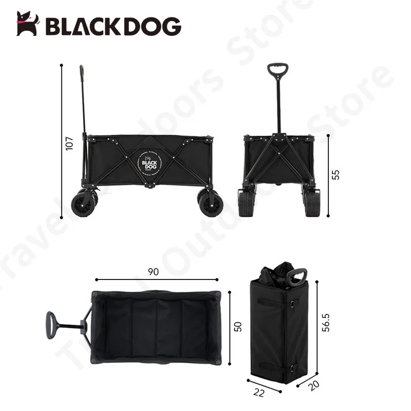 

Naturehike BLACKDOG 150L Trolley Outdoor Handcart Large Capacity Shopping Picnic Travel Camping Collapsible Wagon Cart Portable