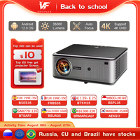 VOXFLIX VF71 4K Android 12 Full HD 1080P 2500 Ansi Lumens Auto focus Projector WiFi6 Home Theater Smart Beamer