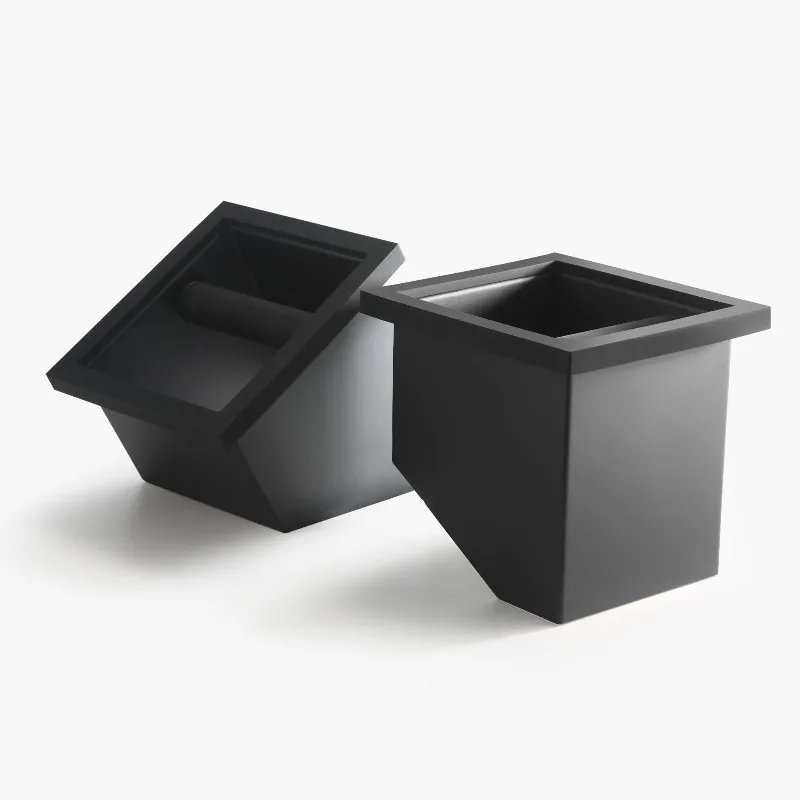 Stainless Steel Knock Box - Embedded Coffee Grounds Bin for Espresso, Small Countertop Waste Container Espresso Accessories