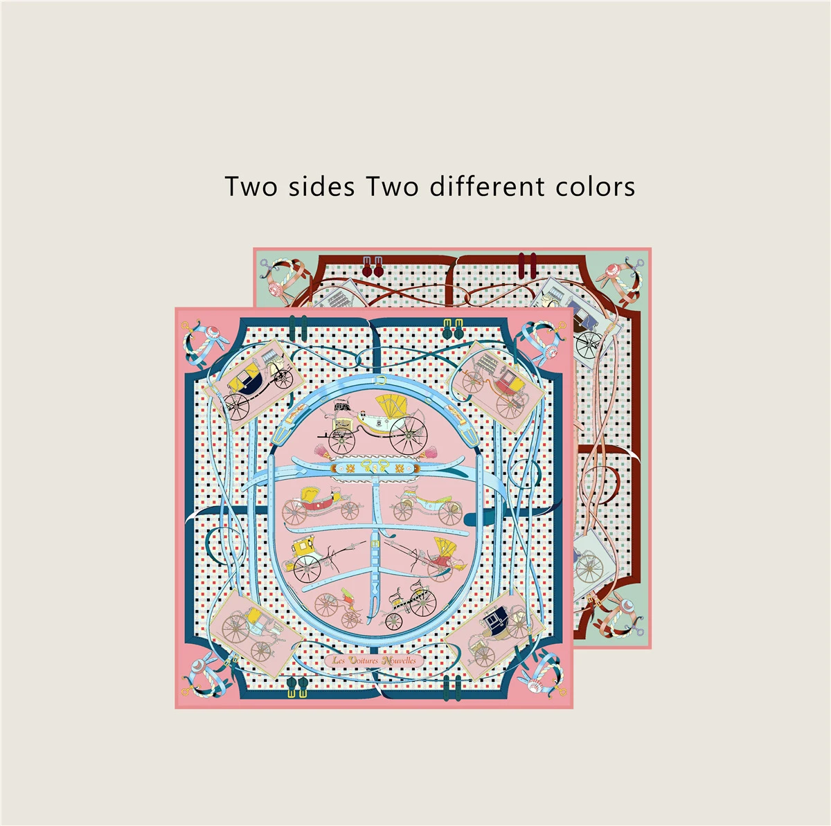 

Luxury Double Faced Twill Scarf 90cm Square Bandanas Head Hair Shawls Foulard Bag Belt Decoration Christmas gifts