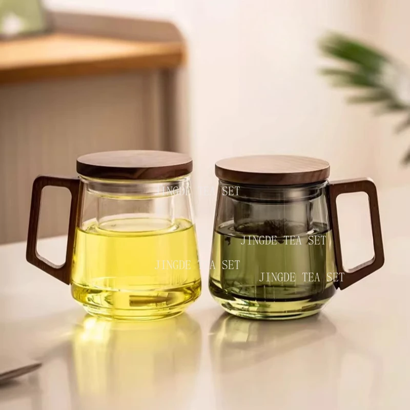 470ml Men's Tea Cup Tea Separation Cup Office Glass Tea Cup Large Capacity Drinking Utensils Household Mug with Handle