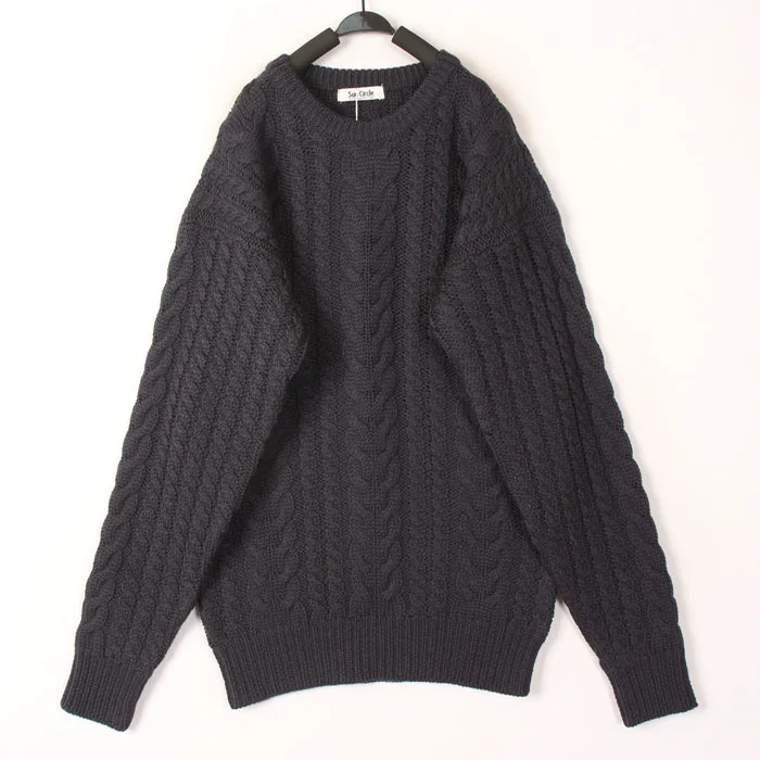 

Vintage Autumn Winter Hand Knitted Wool Sweater Women's Open Cardigan Bean Hollow out Design Warm Cozy Long Sleeve round Neck