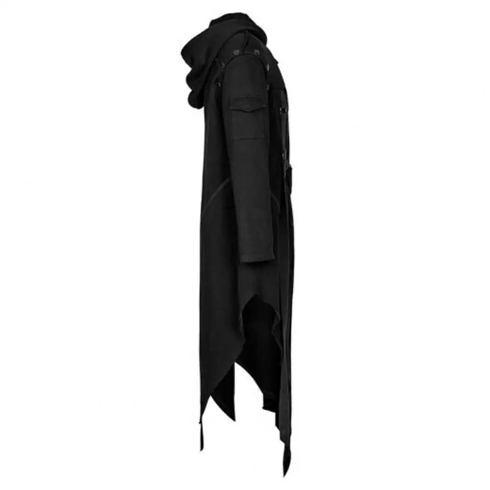 

Warm Attractive Strappy Hood Overcoat Autumn Winter Men Coat Long Sleeves for Halloween