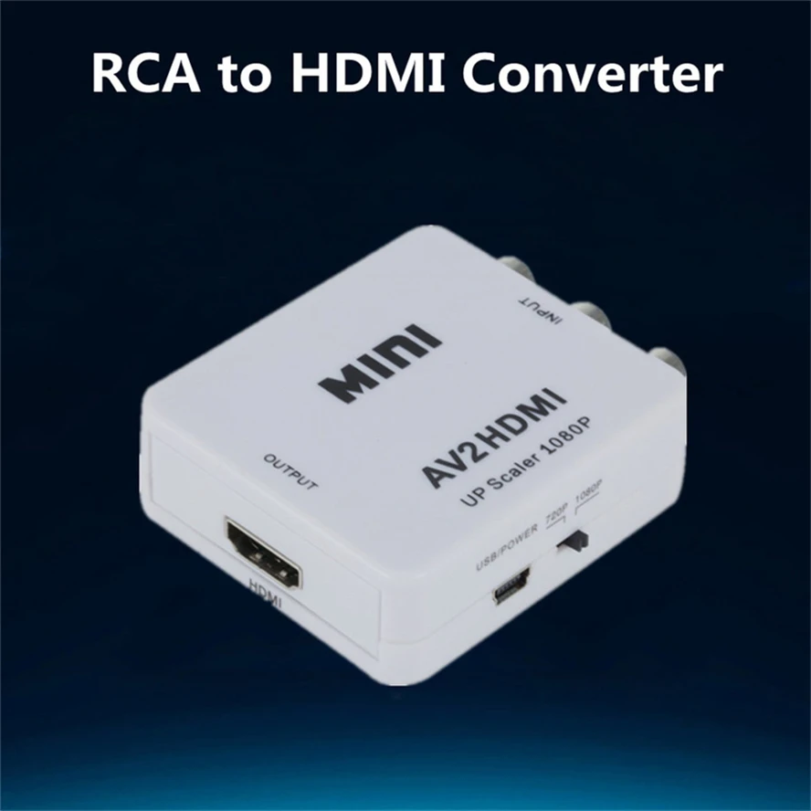 HD 1080P RCA AV to HDMI-compatible Converter AV/CVSB L/R Video Box Support NTSC PAL Output AV To HDMI For N64 Wii PS1/2/3 Xbox