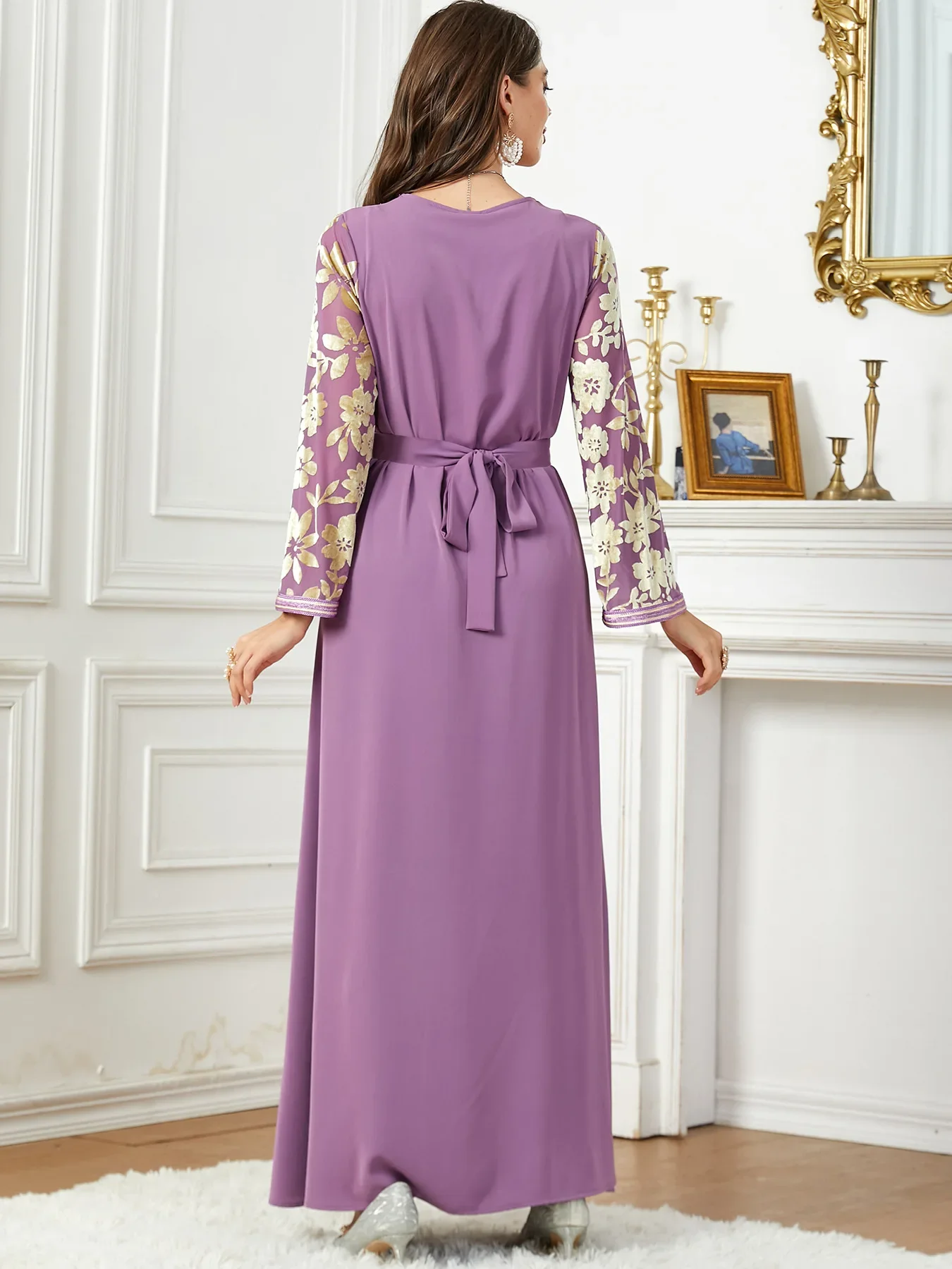 Robe de soirée musulmane élégante pour femmes, Abaya brodée, fendue, à lacets, marocaine, caftan arabe, longue robe éducative, 2023