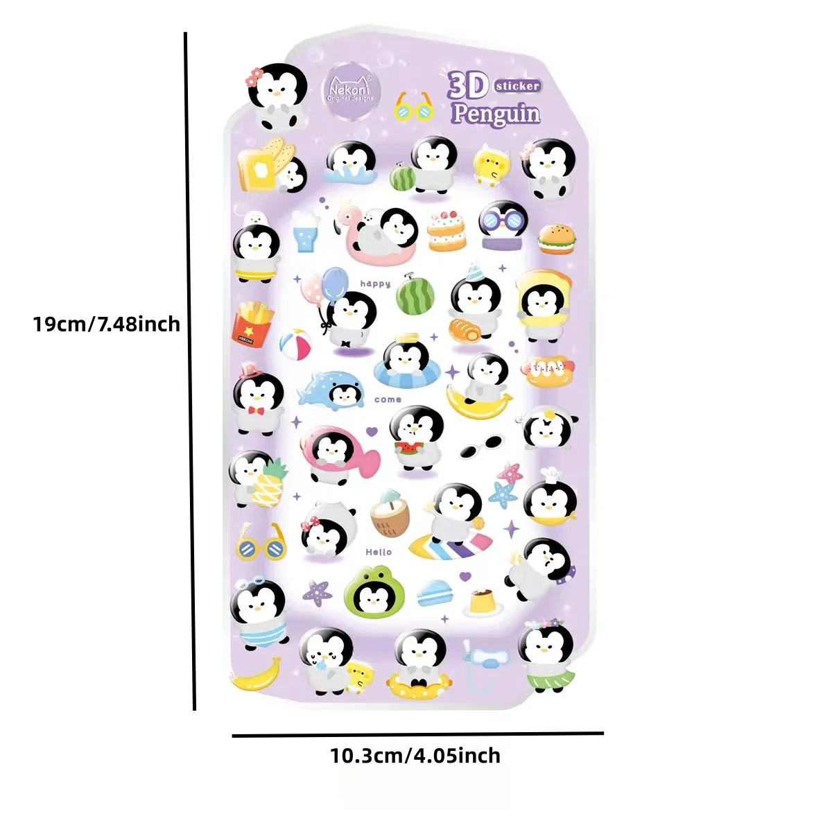 NEKONI ثلاثية الأبعاد الحيوانات البطريق ختم العالم الإغاثة ملصقات سكرابوكينغ DIY بها بنفسك المجلات القرطاسية مذكرات ملصقات لطيف اللوازم المدرسية #5